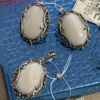 серьги серебро +с белым