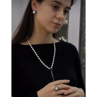 Серебряный комплект с розовым кварцем