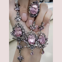 серебряные серьги с розовым