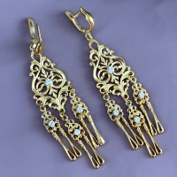 серьги +с позолотой +с камнями