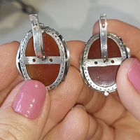 серебряные серьги с сердоликом купить