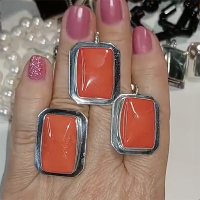 серьги с кораллом в серебре