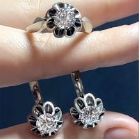 Серебряный комплект Тюльпан