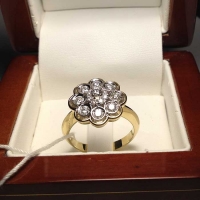 Кольцо золотое с  бриллиантами Малинка