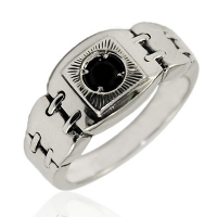 мужские кольца +с черным камнем