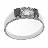 Мужское кольцо серебряное  с фианитом и иск агатом