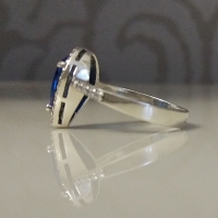 кольцо +с синим камнем купить