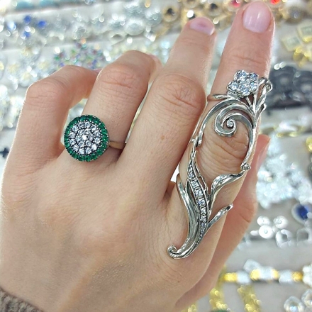 кольцо +на фалангу пальца серебро