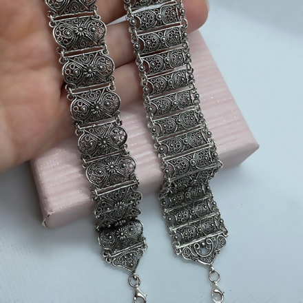 серебряный комплект серьги +и браслет