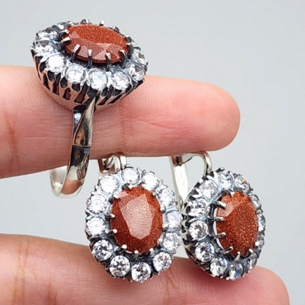 серебряные серьги кольца +с камнями
