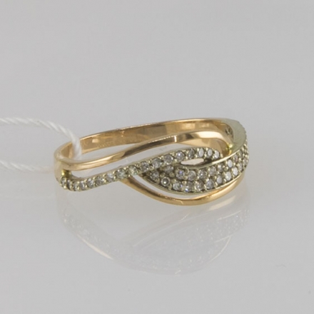 кольцо с бриллиантовой крошкой