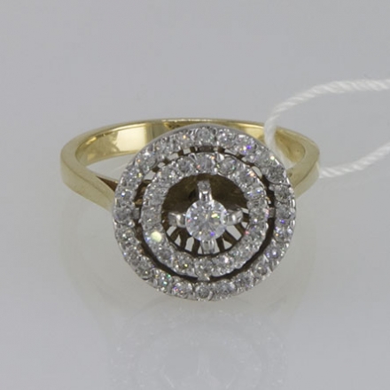 кольцо с бриллиантвой крошкой