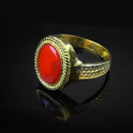 серебряное кольцо +с красным