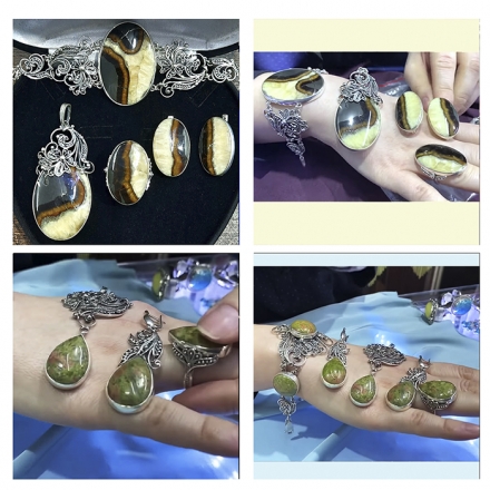 ювелирные украшения +из серебра +с камнями