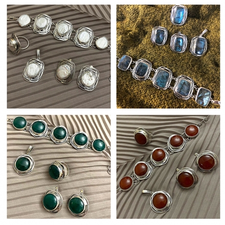 купить серебряные украшения +с натуральными камнями