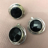 Серебряные украшения   с черным агатом