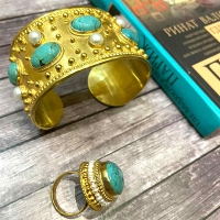 Авторское кольцо и браслет позолота