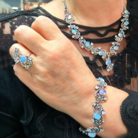 серебро кольца +с голубыми камнями