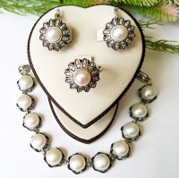 ювелирные украшения +из серебра +с натуральными камнями