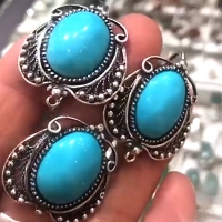 Серебро ручной работы с голубыми камнями