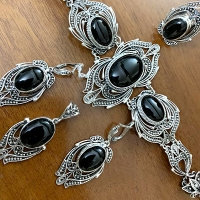 серебряные украшения +с черным агатом