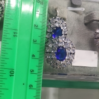 серьги +и кольцо +с голубым камнем