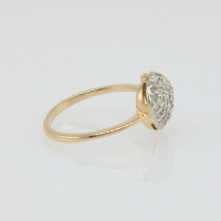 Кольцо из золота 585 с мелкими бриллиантами в форме сердца