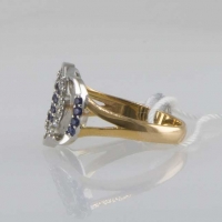 кольцо  с бриллиантами и сапфирами 585