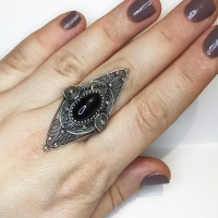 черное серебряное кольцо купить
