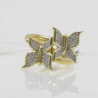 Кольцо из золота с  бриллиантами Бабочки