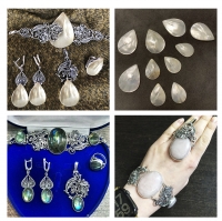 ювелирные украшения +из серебра +с натуральными камнями