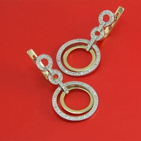 Cерьги-кольца из золота 585 с  бриллиантами