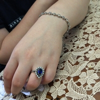 кольцо +с синим камнем