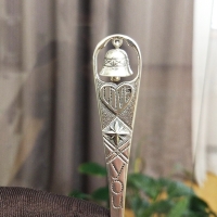 ложка с колокольчиком серебро позолота