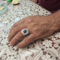 кольцо +с черным камнем серебро