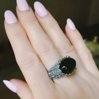 черное кольцо женское купить